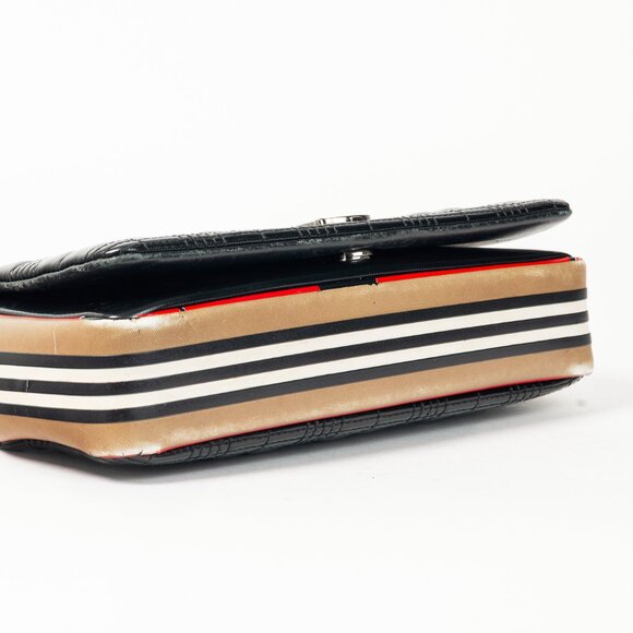 Burberry Lola Small Black Quilted Leather Icon-Stripe Shoulder Bag - Picture 5 of 13